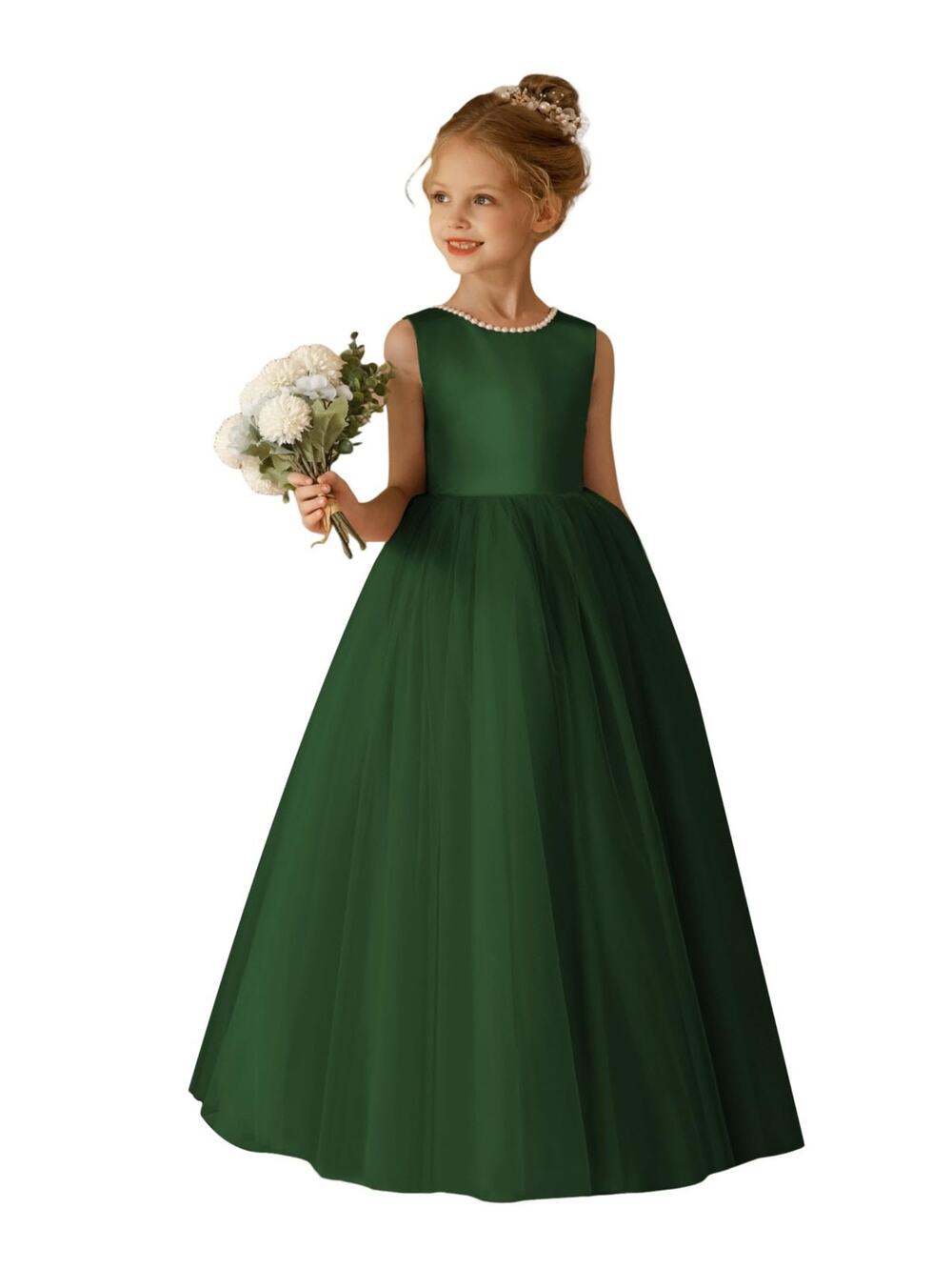 Rosi Girls Flower Girl Dress Gown Sz 4T Emerald Green Formal Tulle New